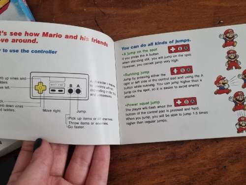 Vintage Nintendo Super Mario Bros 2 Game with Instruction Booklet