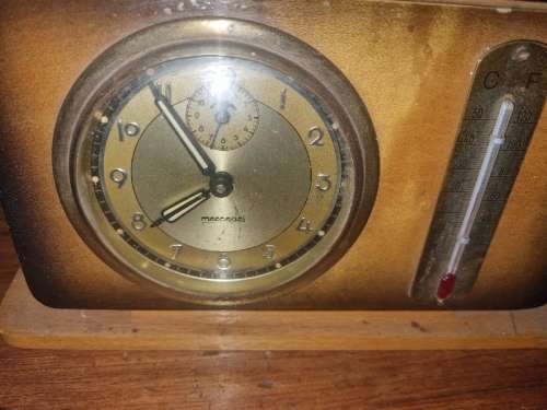 Vintage Mercedes Clock and Temperature Gauge