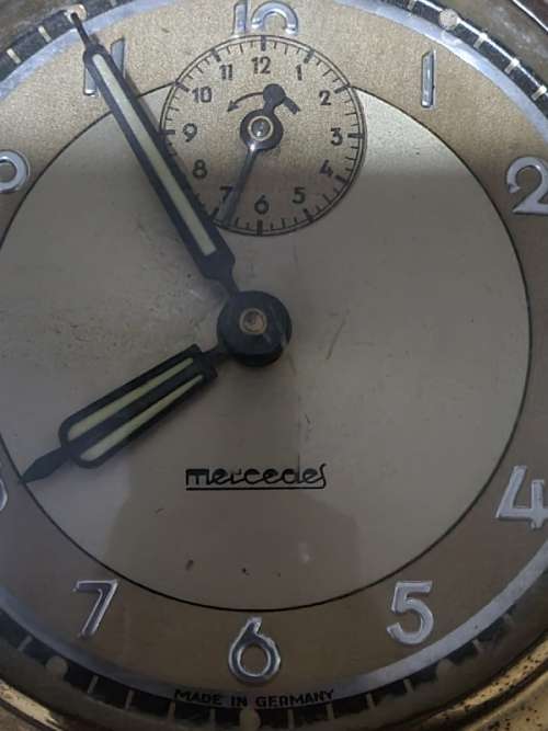 Vintage Mercedes Clock and Temperature Gauge