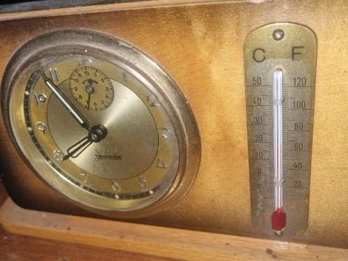 Vintage Mercedes Clock and Temperature Gauge