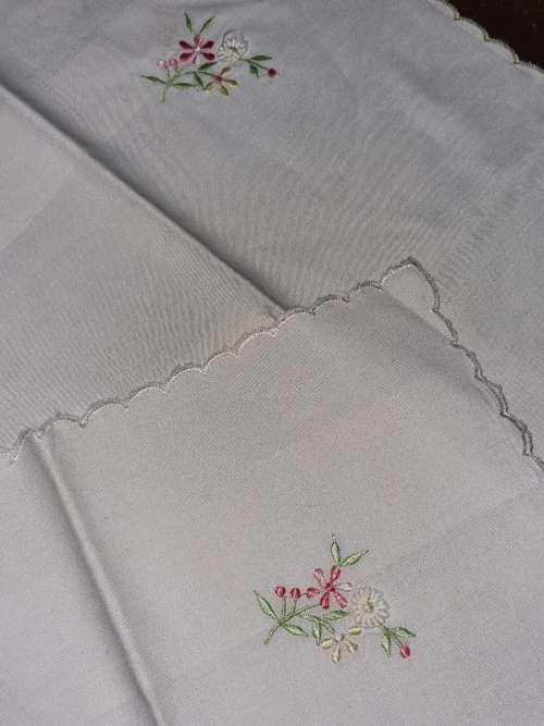 2 x Vintage Embroidered Baby Pillow Cases