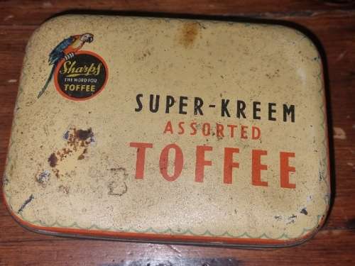 Vintage Edward Sharp Toffee Tin - 14.2cm x 10.5cm x 4.2cm