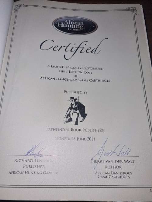 African Dangerous Game Cartridges - Pierre van der Walt - Limited First Edition copy - Signed!!