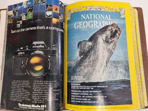 6 Volumes National Geographic Magazines - 1976 - Neatly bound together in file