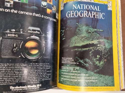 6 Volumes National Geographic Magazines - 1976 - Neatly bound together in file