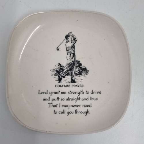 Small Sandland Hanley Staffordshire Plate - Golfer`s Prayer