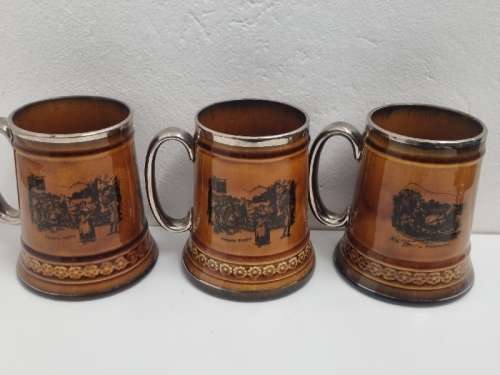 3 x Macmillan & Co Mugs / Tankards / Stein - Made in England - Ridgways England