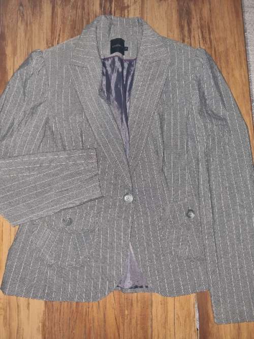 Beautiful Grey striped Studio W Jacket - Size 12