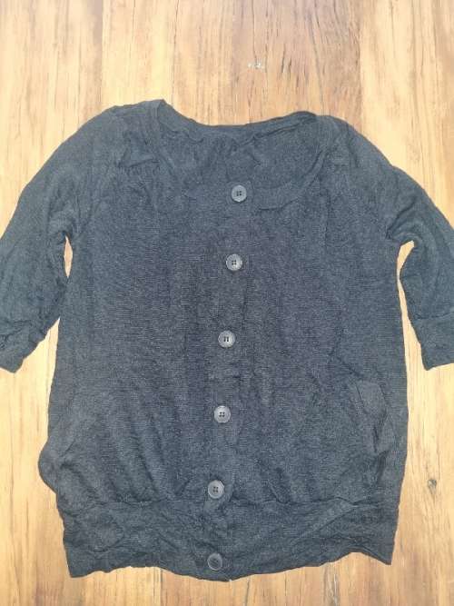 Beautiful Black Metalicus Button Down Top - Free Size