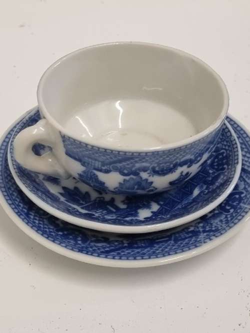 Miniature Blue and White Trio - Small size