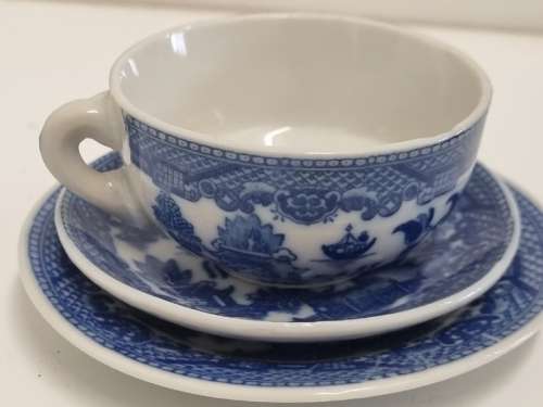 Miniature Blue and White Trio - Small size