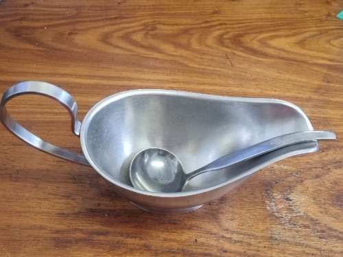 Stainless Steel Sauce Jug & Spoon