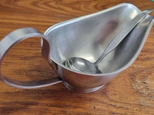 Stainless Steel Sauce Jug & Spoon