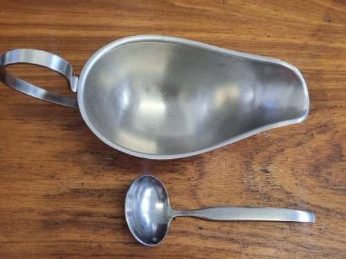 Stainless Steel Sauce Jug & Spoon