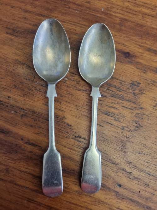 2 x Vintage Teaspoons - stamped