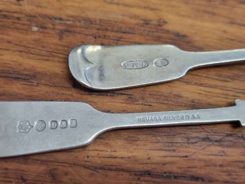 2 x Vintage Teaspoons - stamped