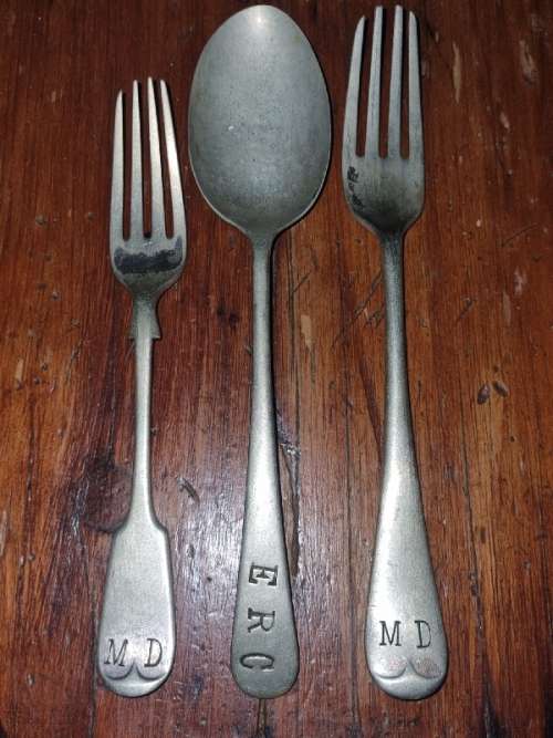 Vintage Stamped Forks & Spoon - See pictures