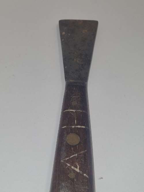 Vintage Tool with wooden handle and brass inlays - Sheffield England