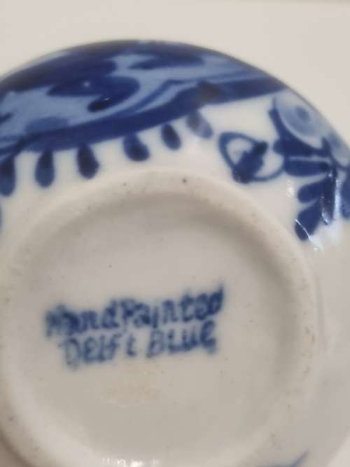 Small Hand Painted Delft Blue Vase - Height - 8cm
