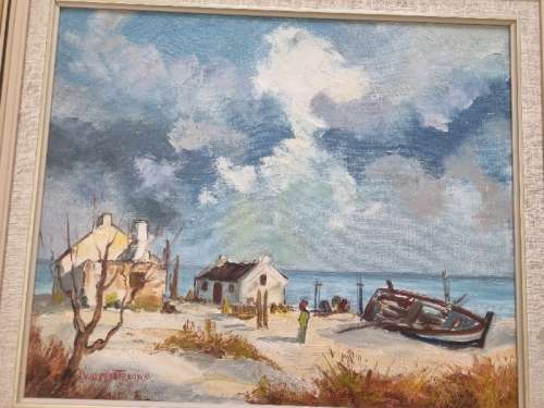 Large Waenhuiskrans Framed Painting by Wilfred T Brown
