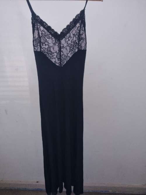 Long Nighty / Night Dress - Black by Status-Moda - Size S