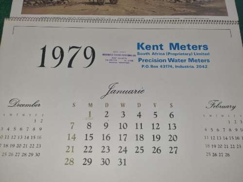 Large Vintage Calendar 1979 with Beautiful Cape Impressions - See pictures
