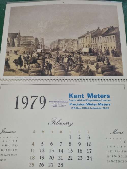 Large Vintage Calendar 1979 with Beautiful Cape Impressions - See pictures