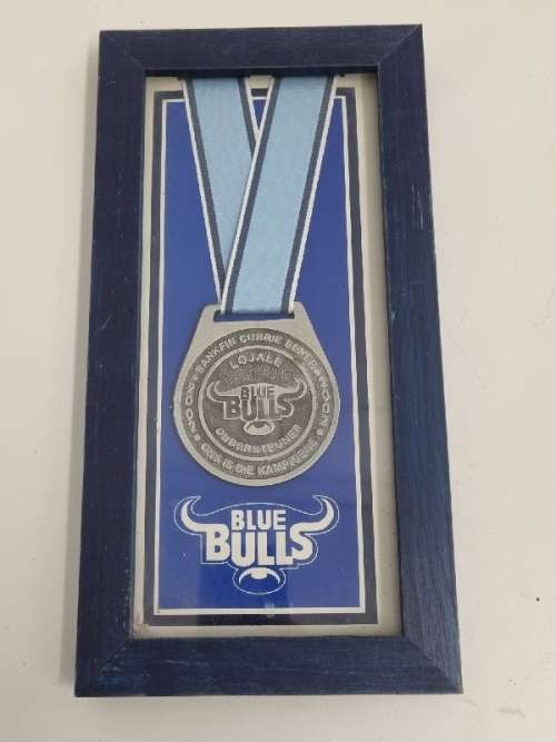 Bankfin Currie Beker 2002 - Lojale Blue Bulls Ondersteuner Medalje - Framed