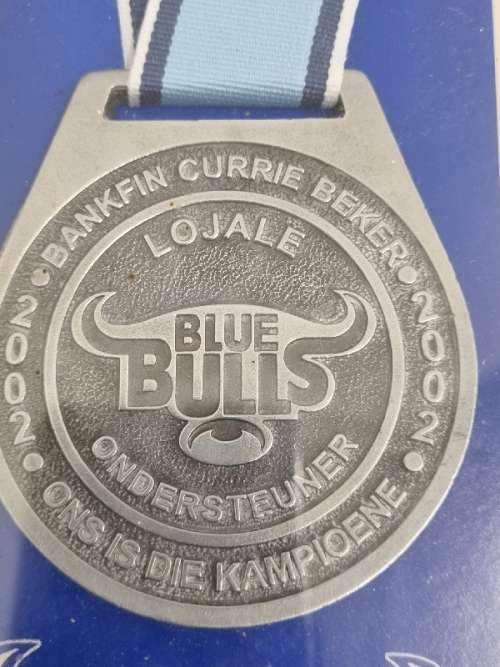 Bankfin Currie Beker 2002 - Lojale Blue Bulls Ondersteuner Medalje - Framed