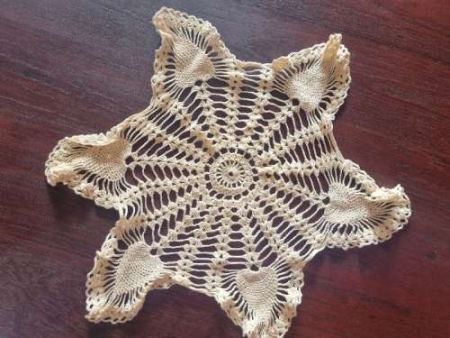 Beautiful Crochet Doily Light yellow - Diameter - 40cm