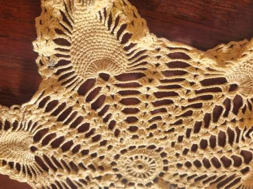 Beautiful Crochet Doily Light yellow - Diameter - 40cm