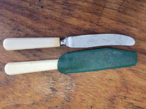 2 x Vintage Mini Bone Handle Knives - 12cm