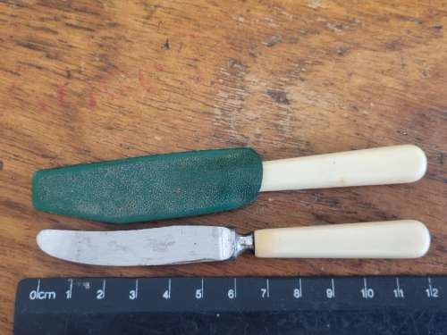 2 x Vintage Mini Bone Handle Knives - 12cm