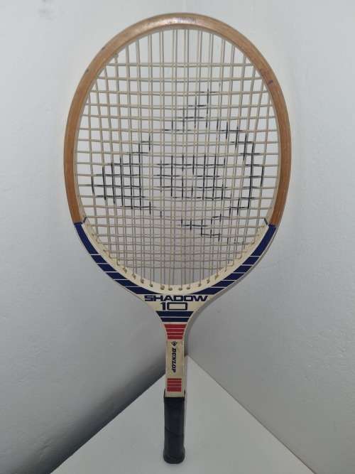 Vintage Wooden Dunlop Shadow 10 Tennis Racket - See pictures