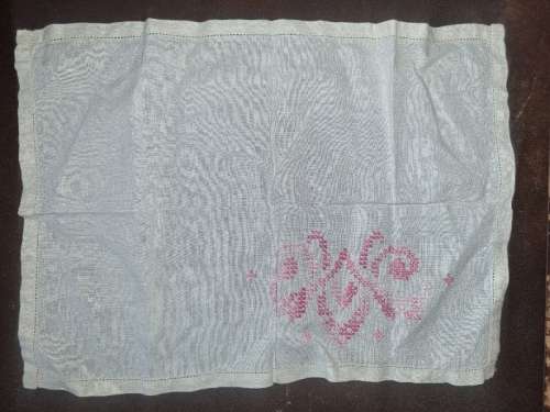Vintage Embroidered Tea Tray Cloth - 43cm x 31cm