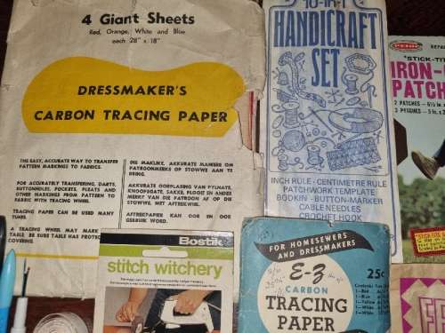 Vintage Haberdashery - Including Tracking paper, Handcraft kit, measuring tape, etc.