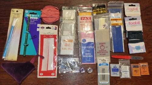 Vintage Haberdashery - Including Needles, Bais Binding, Transfer Pencil, etc.