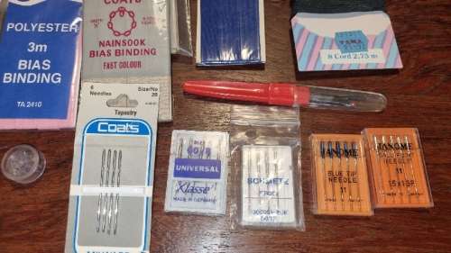Vintage Haberdashery - Including Needles, Bais Binding, Transfer Pencil, etc.