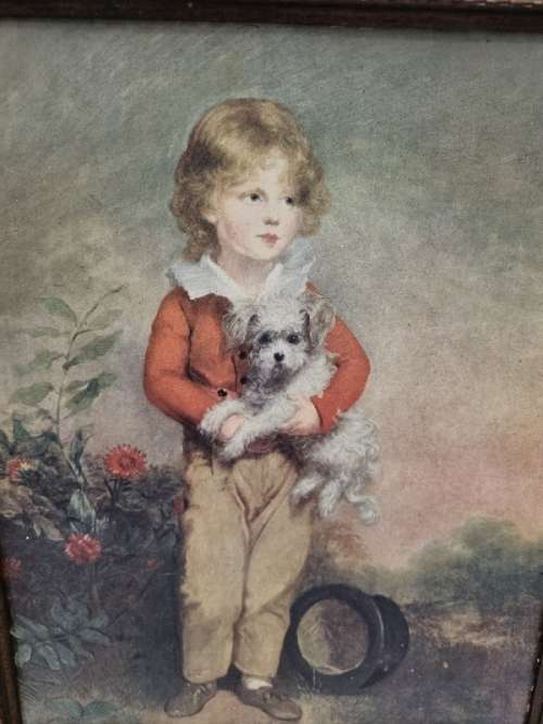 2 x Beautiful Framed Prints - Boy and Girl - Wooden Frames