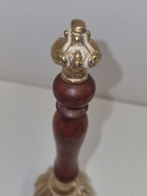 Beautiful Brass Bell with wooden handle - Height - 19cm