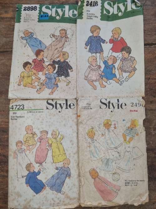 4 x Vintage Baby Clothing Patterns
