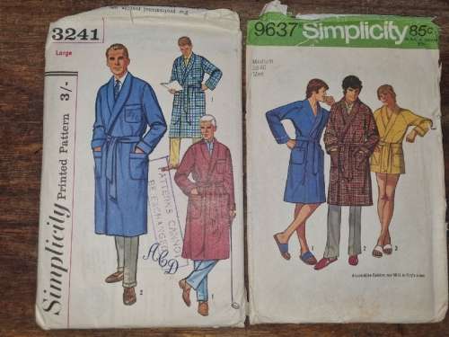 2 x Vintage Clothing Patterns - Mens Robe