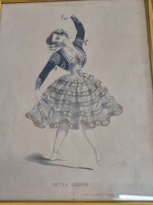 2 x Theatre Costume Framed Prints with glass - Vintage