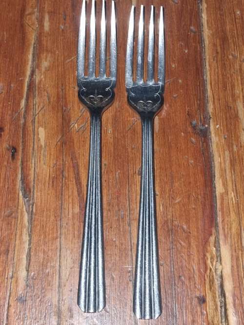 2 x Beautiful Vintage Finest Quality Stainless Steel Forks - Unity