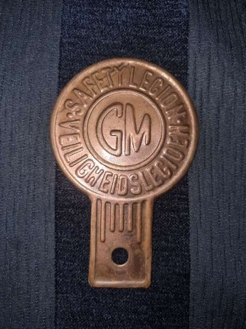 Vintage GM Safety Legion / Veiligheidslegioen Badge - 10cm x 6.5cm