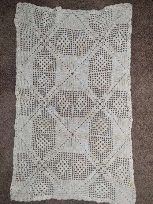Beautiful Finely Crochet Doily - 46cm x 29cm