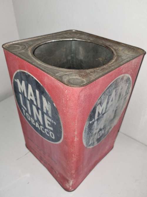 Large Vintage Main Line Tobacco Tin - 10LBS - 10 Pond - No Lid - See pictures