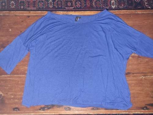 Beautiful Blue Slick Oversized Top - Size M