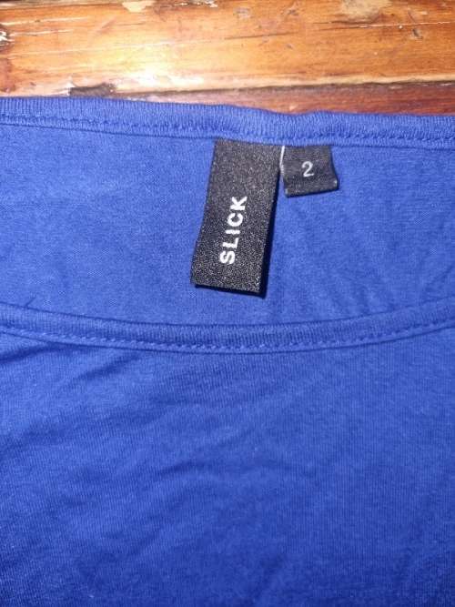 Beautiful Blue Slick Oversized Top - Size M