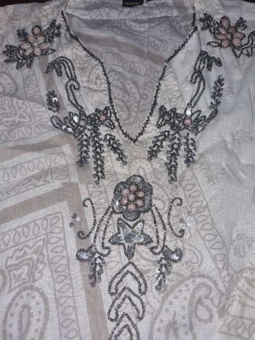 Beautiful Long Top with beaded detail - Size M - G-Couture